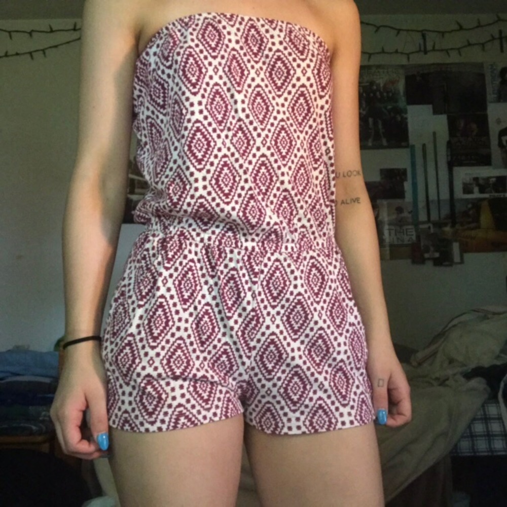 forever 21 strapless romper.